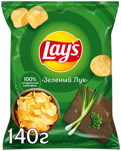 Чипсы картофельные Lay's со вкусом молодого зеленого лука 140 г
