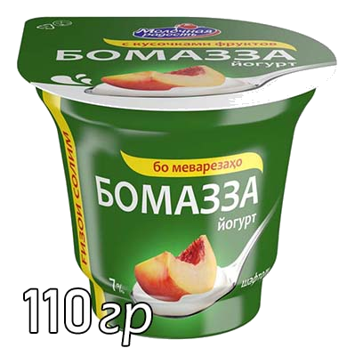 Сливочный йогурт Бомазза с кусочками персика 7% 110 г
