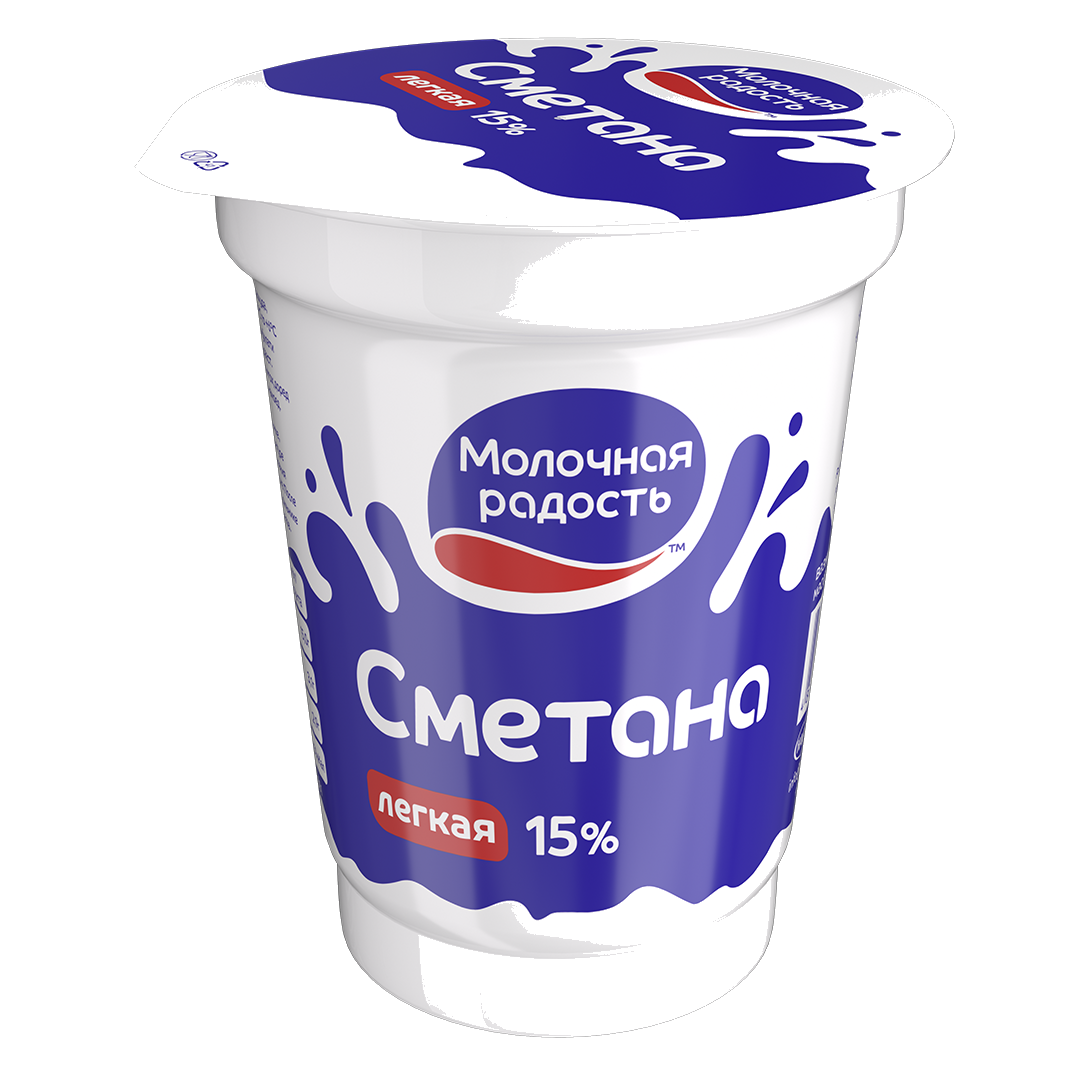 Сметана Молочная радость 15% 330 г