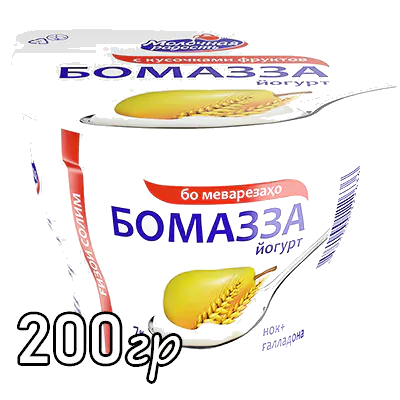 Сливочный йогурт Бомазза с кусочками груши и злаками 7% 200 г