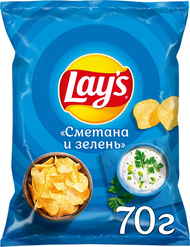 Чипсы картофельные Lay's со вкусом сметаны и зелени 70 г