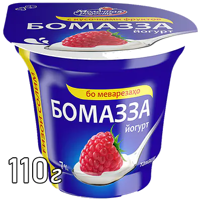 Йогурт Молочная Радость Бомазза малина 7% 110 г