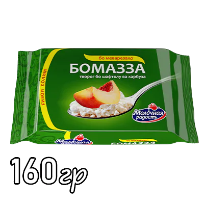 Творог Молочная Радость бомазза персик 160 г