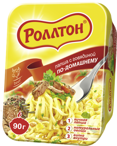 Лапша Роллтон с говядиной По-домашнему 90 г