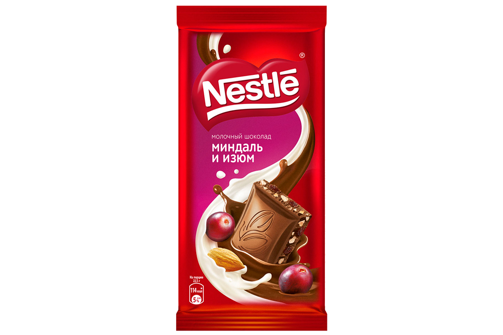 Шоколад молочный Nestle миндаль и изюм 82 г