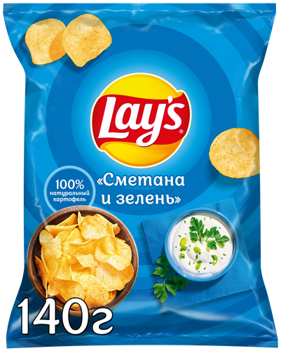 Чипсы картофельные Lay's Сметана и зелень 140 г