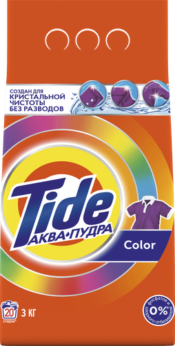 Стиральный порошок Tide для цветного белья Аквапудра Color автомат 3 кг