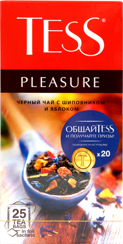 Чай черный TESS Pleasure с добавками 1,5 г х 25 шт