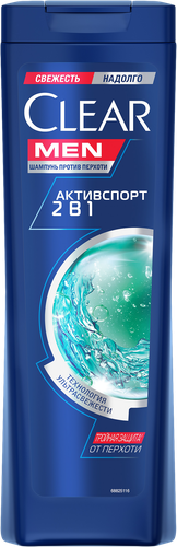 Шампунь-бальзам-ополаскиватель для волос мужской CLEAR Vita Abe Активспорт 2в1, против перхоти 400 мл