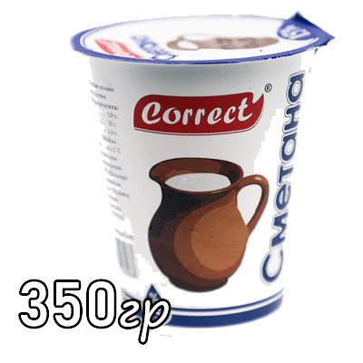 Сметана Correct 15% 350 г