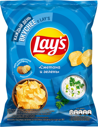 Чипсы картофельные Lay's со вкусом сметаны и зелени 37 г