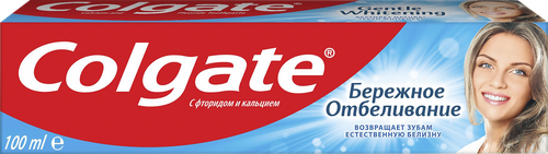 Зубная паста Colgate Бережное отбеливание, с фтором и кальцием 100 мл
