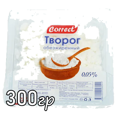 Творог Correct 0,05 % 300 г