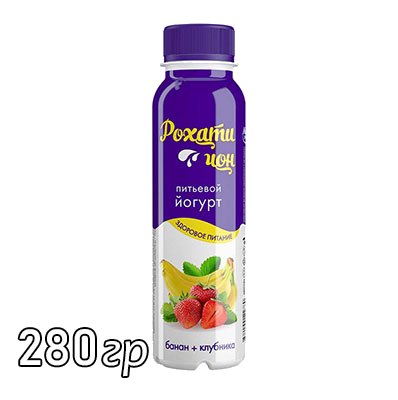 Питьевой йогурт Рохати чон со вкусом клубники и банана 3,2% 280 г
