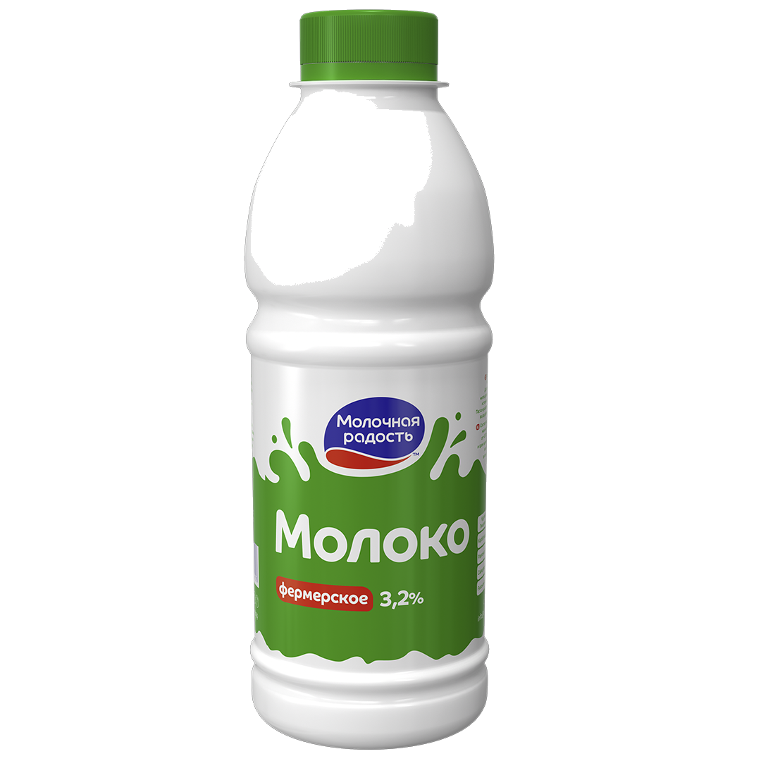 Молоко Молочная радость 3,2% 0,9 л