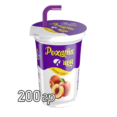 Питьевой йогурт Рохати чон со вкусом персика (с трубочкой) 3,2% 200 г