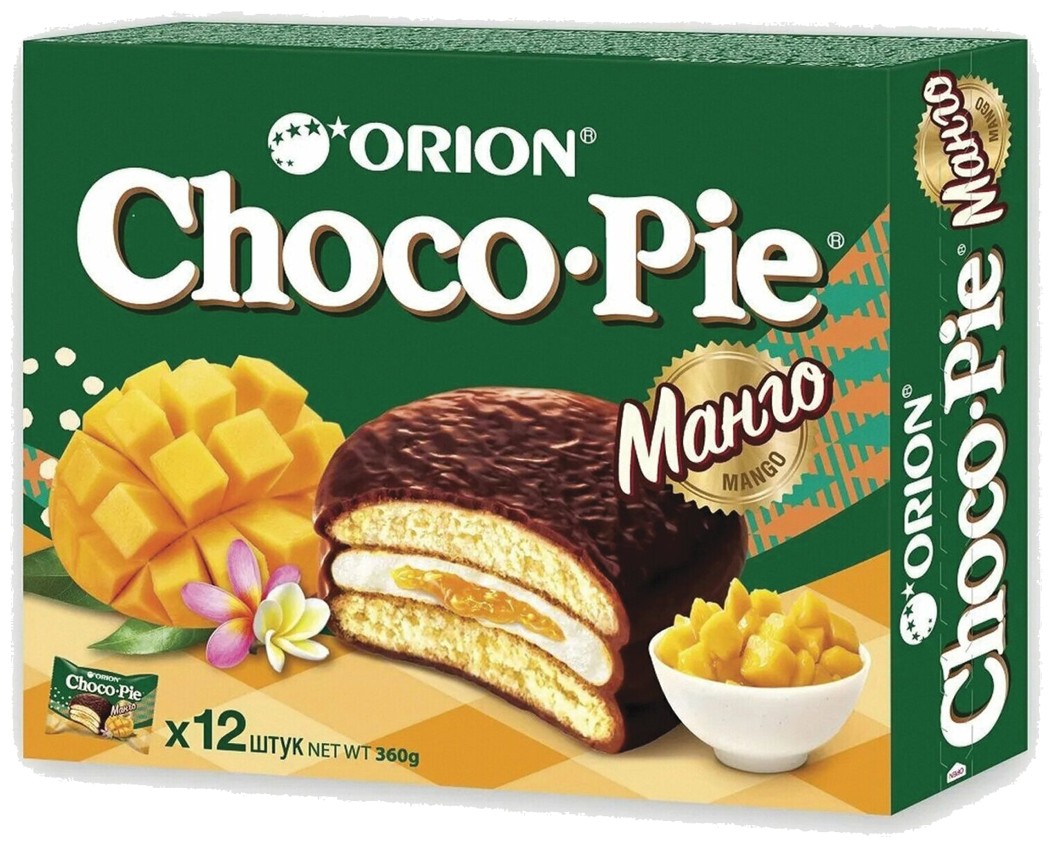 Пирожное Orion Choco Pie манго 30 г х 12 шт
