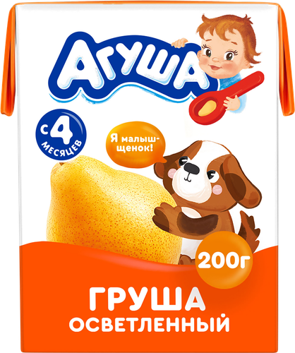 Сок Агуша Груша осветленный, с 4 месяцев 200 мл