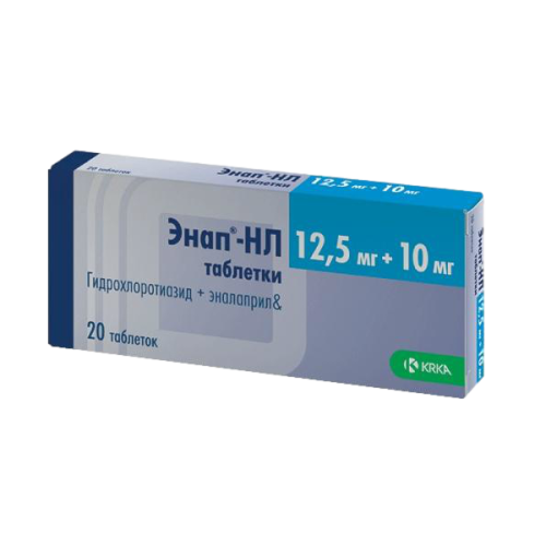 Энап-НЛ таблетки 12,5 мг+10 мг 20 шт